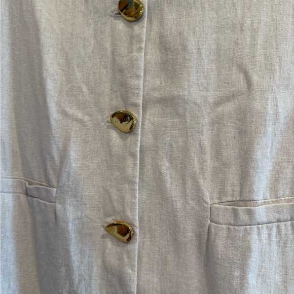 Sleeveless Cream Button Down Vest Dress Size Medium - Picture 3 of 3